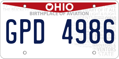 OH license plate GPD4986