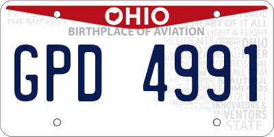 OH license plate GPD4991