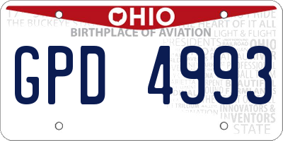 OH license plate GPD4993