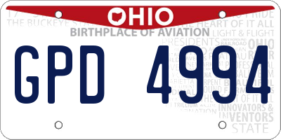 OH license plate GPD4994