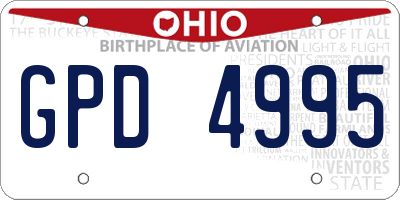 OH license plate GPD4995
