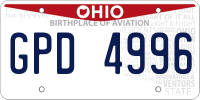 OH license plate GPD4996