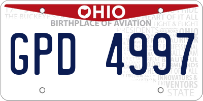 OH license plate GPD4997