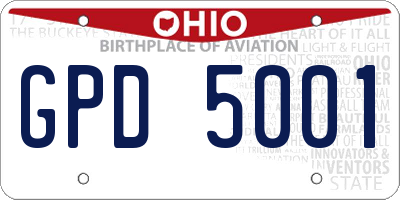 OH license plate GPD5001