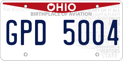OH license plate GPD5004