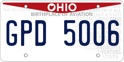 OH license plate GPD5006