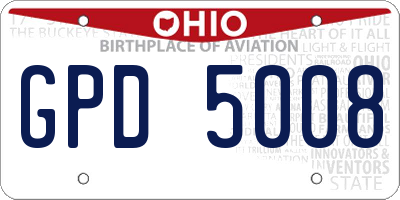 OH license plate GPD5008