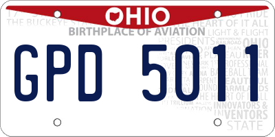 OH license plate GPD5011
