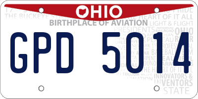 OH license plate GPD5014