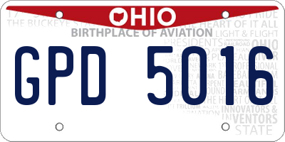 OH license plate GPD5016