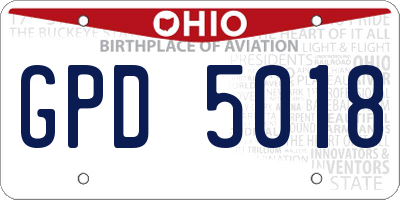 OH license plate GPD5018