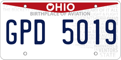 OH license plate GPD5019