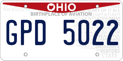 OH license plate GPD5022