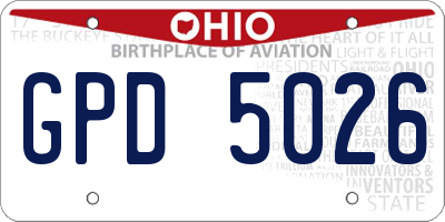 OH license plate GPD5026