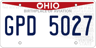 OH license plate GPD5027