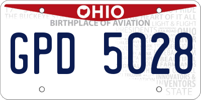 OH license plate GPD5028