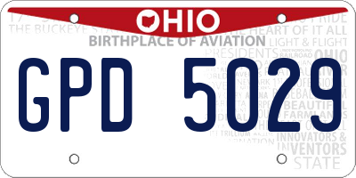 OH license plate GPD5029