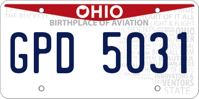 OH license plate GPD5031