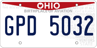 OH license plate GPD5032