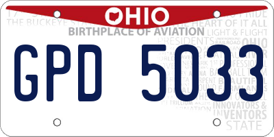 OH license plate GPD5033