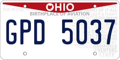 OH license plate GPD5037