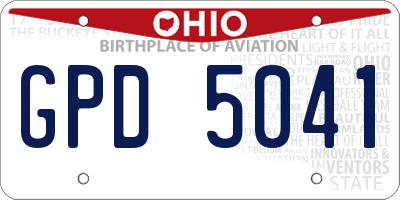 OH license plate GPD5041