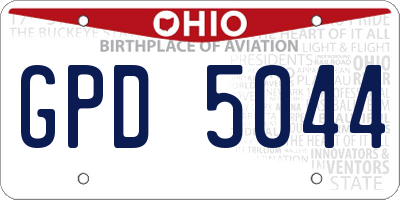 OH license plate GPD5044