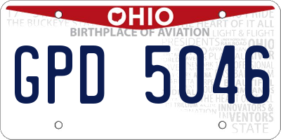 OH license plate GPD5046