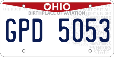 OH license plate GPD5053