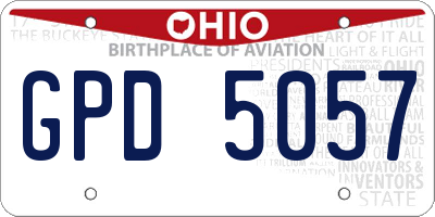 OH license plate GPD5057