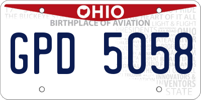 OH license plate GPD5058