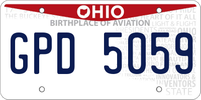 OH license plate GPD5059