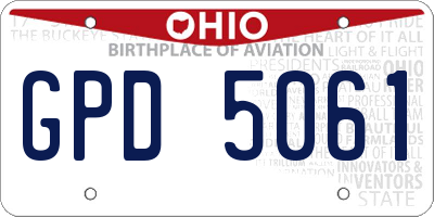 OH license plate GPD5061