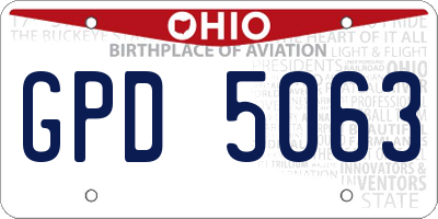 OH license plate GPD5063