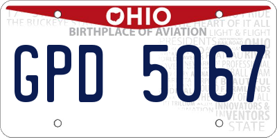 OH license plate GPD5067
