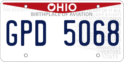 OH license plate GPD5068