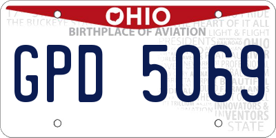 OH license plate GPD5069