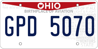 OH license plate GPD5070