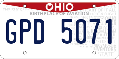 OH license plate GPD5071