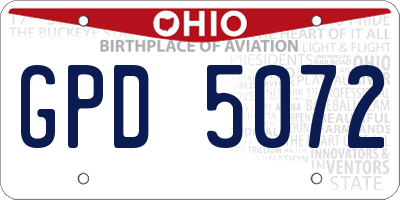 OH license plate GPD5072