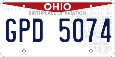 OH license plate GPD5074