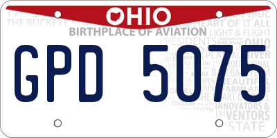 OH license plate GPD5075