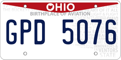 OH license plate GPD5076
