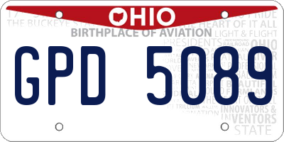 OH license plate GPD5089
