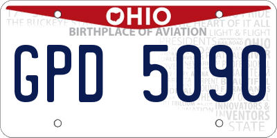 OH license plate GPD5090