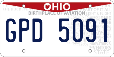 OH license plate GPD5091