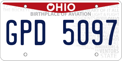 OH license plate GPD5097