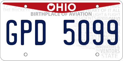 OH license plate GPD5099