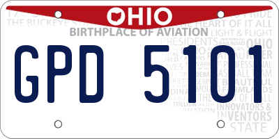 OH license plate GPD5101