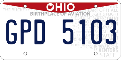 OH license plate GPD5103